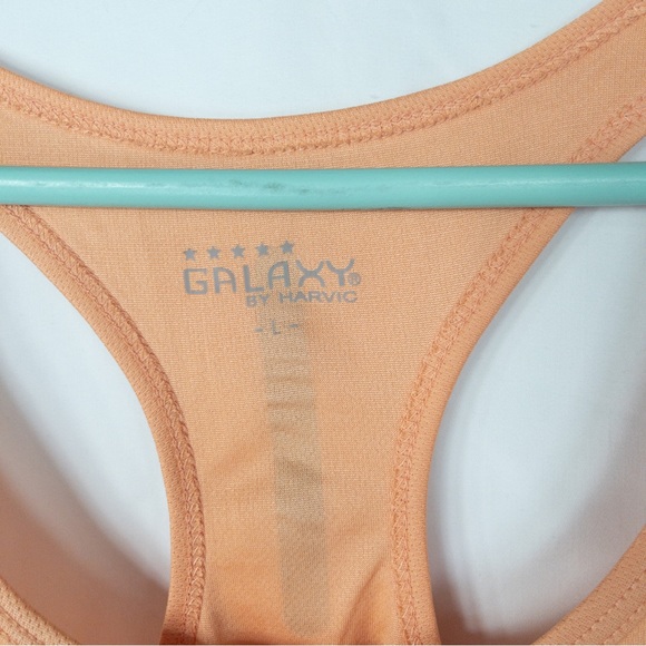 Galaxy By Harvic Tangerine Orange Racer Back Tank Top - Picture 2 of 4